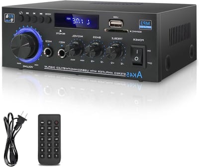 Audio Versterker - Stereo Ontvanger - Muziek Streamen - Bluetooth 5.0 - 40W+40W - Zwart