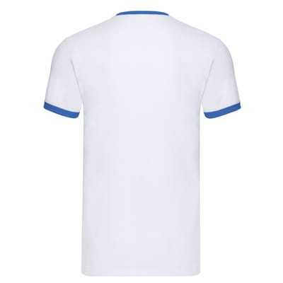 Fruit of the Loom Heren Ringer 160 T-Shirt (Wit/royaal blauw)