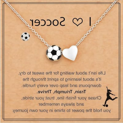 Sierlijke Voetbal Ketting voor Meisjes en Vrouwen, Sportaccessoires, Uniek Sieraad, Perfect Kerstcadeau, 40+6cm