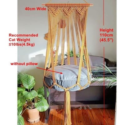 Grote 40x120cm Kattenhangmat Raam Macramé Schattige Huisdier Kattenbedden Kattenhuis Tent Kittens Kat Accessoires met Kat Speelgoed Ballen