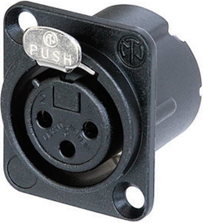 Neutrik NC3FD-LX-B XLR-connector Flensbus, contacten recht Aantal polen: 3 Zwart 1 stuk(s)