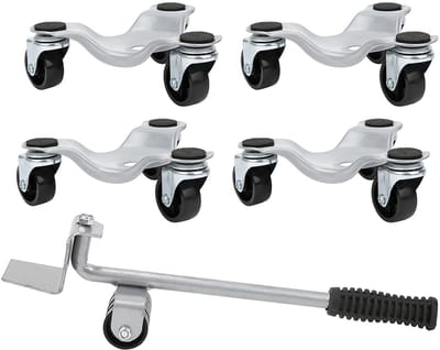 Dailygoods- Meubelbewegingsrolset met Hefhendelsysteem - Meubeltransportset - Zware Voorwerpen tot 400 kg - Ergonomisch Ontwerp - Anti-Verschuiving - Energiebesparend