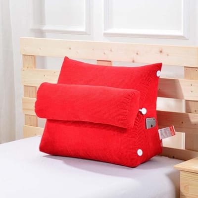 Wigvormig Rugkussen - Steun Kussen - Comfortabel Lezen - 3-in-1 Gebruik - 60 x 50 cm - Corduroy Bruin