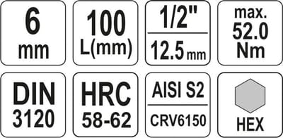 Yato - Dopsleutelset - 6mm - 1/2 inch - Chrome-Vanadium Staal