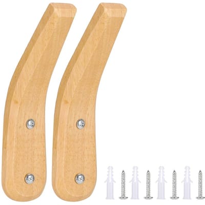 2PCS Crochets à Manteaux en Bois Style Moderne Simple Crochet Mural Organisateur Mural pour la Maison