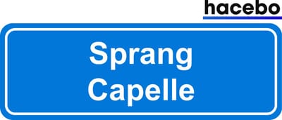 Hacebo - Plaatsnaam Sticker - 29x10 CM - Sprang Capelle sticker - Verkeersborden sticker - grappige cadeaus - Sprang Capelle