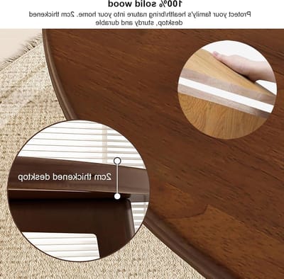 Ronde Eettafel - Houten Keukentafel - Familiebijeenkomsten - Industrieel Ontwerp - 79 x 74 cm - Bruin
