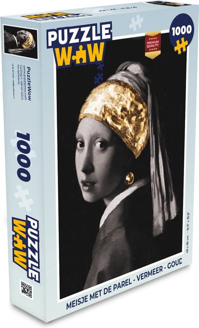 Puzzel Meisje met de parel - Vermeer - Goud - Legpuzzel - Puzzel 1000 stukjes volwassenen
