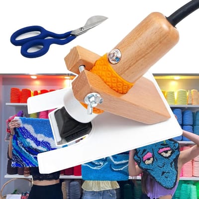 Tapijt trimmer - Tapijt schaar - Tapijt verzorgen - Geluidsarm ontwerp - 28 cm lang - Houtkleurig