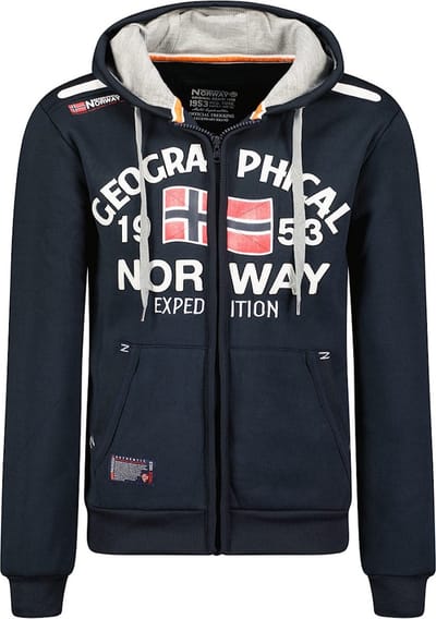 Vest Met Capuchon En Rits Blauw Geographical Norway Flag - L
