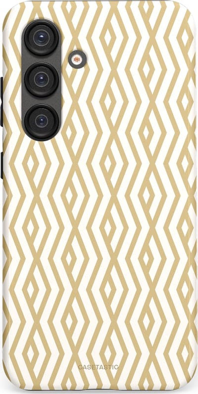 Casetastic Hoesje Geschikt voor Samsung S25 - Stijlvolle Beschermende Duo-layer Case - Art Deco Goud