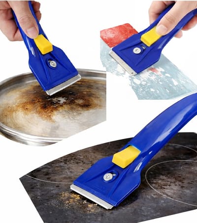 Kookplaatschraper / Glasschraper – Voor Keramische & Inductiekookplaat – Verwijdert Aangekoekt Vuil, Lijm & Stickers – Met Ergonomische Handgreep
