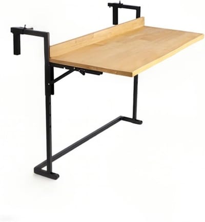 Inklapbare Balkontafel - Hangende Tafel - Buiten Ontspannen - Verstelbare Ophanghaken - 90x38cm - Houtkleur