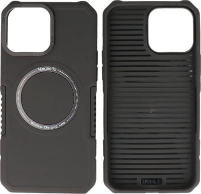 iPhone 13 Pro Max MagSafe Hoesje - Shockproof Back Cover - Zwart