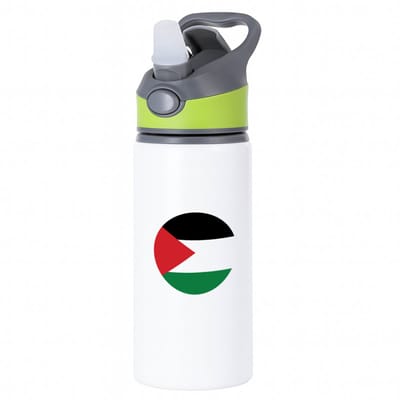 Hacebo® - Palestina vlag waterfles met rietje groen - Palestina - mensen die liefde willen geven aan Palestina - degene die van Palestina houden - supporten - oorlog - verjaardagscadeautje - gift - geschenk - kado - water fles - 650ML