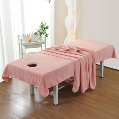 Zachte Microvezel Massage Tafel Hoes met Gezichtsuitsparing - Ademend & Wasbaar voor Salon en Wellness