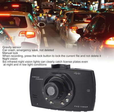 Dashcam Full HD 1080P met 170 Graden Kijkhoek en Automatische Loopfunctie