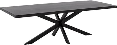 Goossens Lecca Eettafel - Hout - 240 x 76 x 100 cm - Rechthoek - zwart