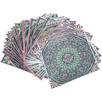 24pcs Autocollant Carrelage Auto-Adhésif Motif Floral Anti-Huile Imperméable PVC Décalcomanies Carrelage Exquises pour