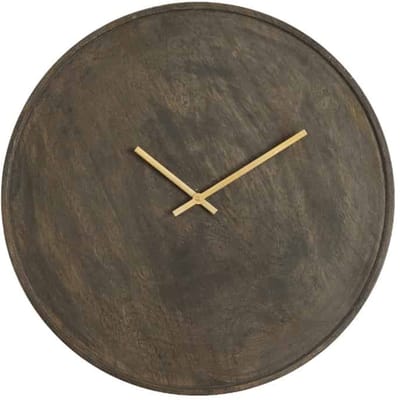 Light & Living Klok Veti - Donkerbruin - Ø41cm - Wandklok Modern