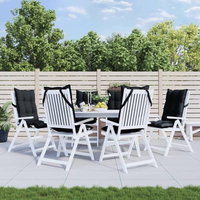 vidaXL - Stoelkussens - 6 - st - hoge - rug - oxford - stof - zwart