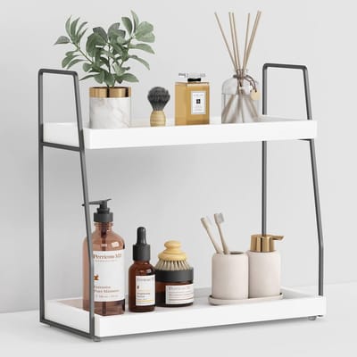 2-Tier Badkamer Organizer zonder Merknamen - Houten Kantele Organizer voor Toilet en Vanity Accessoires