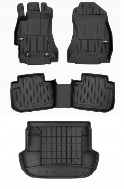 FROGUM ProLine Automatten + Kofferbakmat – Perfecte Pasvorm – Duurzaam & Geurloos TPE – SUBARU Forester IV 2012-2018 (kofferbak zonder hoogteverstelling)