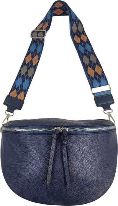 Qischa® - Crossbody heuptas bumbag - fashion riem - soft - donkerblauw - vegan - large size