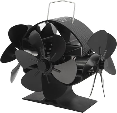 Kachelventilator met 3 Bladen en 18 Vleugels voor Houtkachels - Efficiënte Warmteverspreiding en Beschermende Handgreep