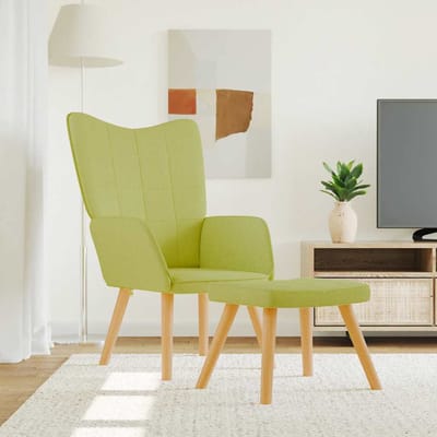 vidaXL Relaxstoel met voetenbank stof groen