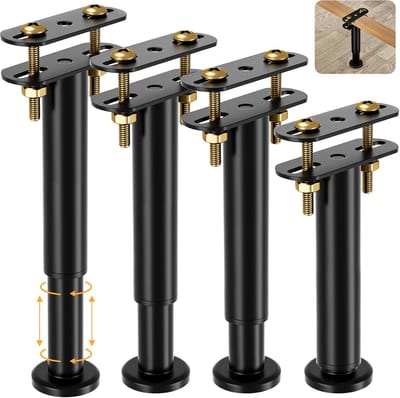 Bedsteunen - Verstelbare bedsteunen - 4-delige set - 18-31cm hoogte - Koudgewalst staal - Geschikt voor bedframe en boxspring