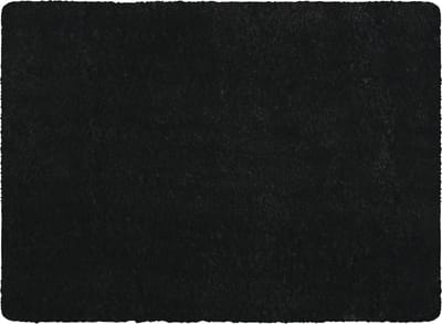 MSV Badkamerkleedje/badmat tapijt - voor de vloer - zwart - 50 x 70 cm - Microfibre - langharig