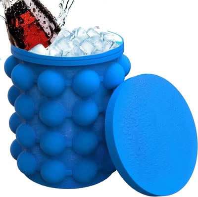 IJsblokjes Maker - IJsemmer - Drankjes Koelen - Ruimtebesparend Ontwerp - 120 Mini Blokjes - Blauw