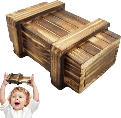 Houten Puzzeldoos - Geheim Vak - Hersenen Trainen - Interactief Cadeau - 15.8 x 8.5 cm - Niet gespecificeerd