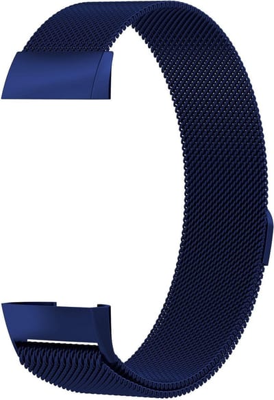 KELERINO. Milanees bandje geschikt voor Fitbit Charge 3 Blauw - Small