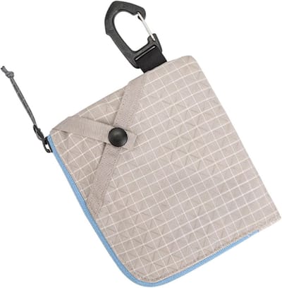 Kaarthouder met Ritssluiting - Portemonnee Pasjeshouder - Veilig Reizen - Anti-diefstal Karabijnhaak - 10.5x12 cm - Grijs