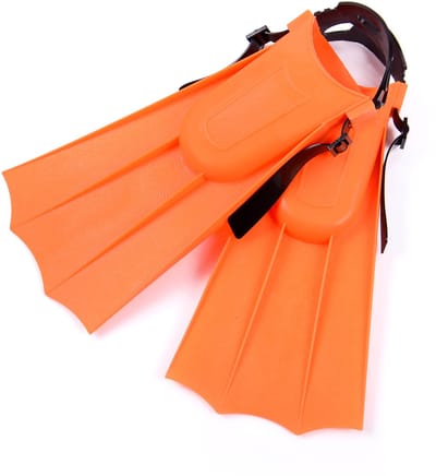 1 paar - zwemvinnen - snorkelvinnen - verstelbaar - zwemuitrusting - geschikt om te zwemmen en snorkelen - oranje - 28,5 cm - hielbreedte 9,5 cm - voetbreedte 14,5 cm