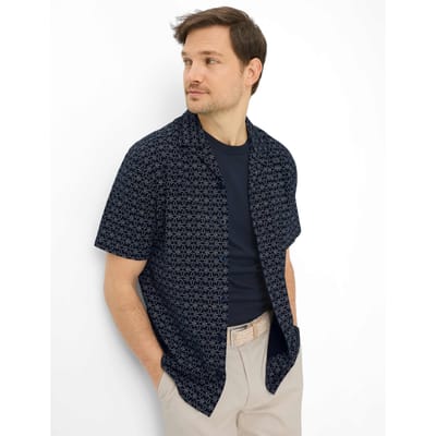Brax Heren Overhemd  Style LEO marine, blauw, maat L