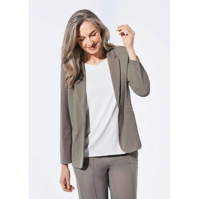 Lichte jersey blazer met uitstekende bewegingsvrijheid - taupe - Gr. 38 van Goldner Fashion