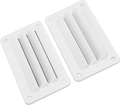 Ventilatierooster - Professionele ventilatie-uitlaat voor badkamer en kantoor - Geschikt voor campers, boot, jacht - Wit - Luchtrooster met 2 RV-ventilatieopeningen