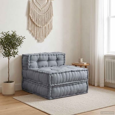 vidaXL - Modulebankeenheid - Stof - Grijs - 70 - x - 70 - x - 56 - cm