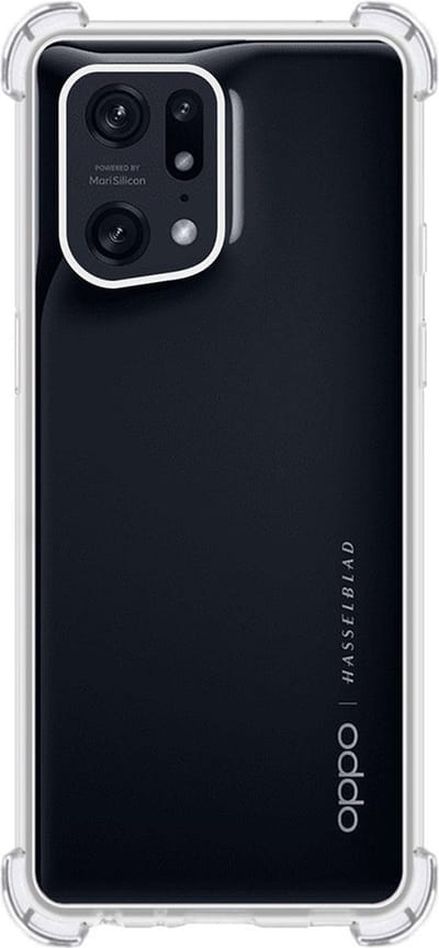 Shop4 - Oppo Find X5 Pro Hoesje - Zachte Back Case Drop Shock Proof Transparant