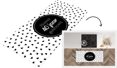 Keukenloper - Loper keuken - Spreuken - Hoera! 40 jaar getrouwd - Quotes - Trouwen - 120x50 cm - Keukenloper vinyl