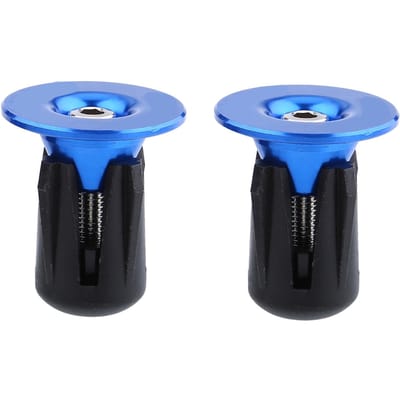 2 pièces Coloré Aluminium Vélo Guidon Poignées Embouts Bouchons Accessoire Vélo Blue