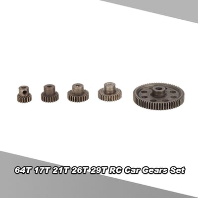 Diff Differentieel Hoofd Metalen Tandwiel 64T 17T 21T 26T 29T Motor Tandwiel RC donkergrijze kleur