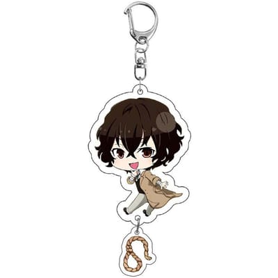 Figurine Anime Mignonne Dazai Osamu Kunikida Doppo Edogawa Rampo Nakajima Atsushi Porte-clés Mode Plaque Porte-clés Acrylique Cadeau pour Fans black