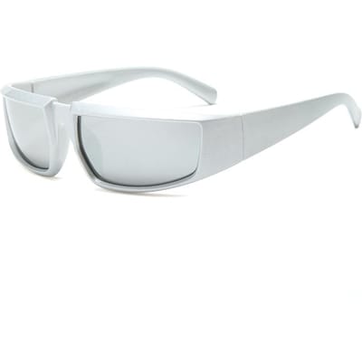 Toekomstige Technologie Y2K Kinderbrillen Modern Cool Jongens geschikt voor alle gelegenheden en Meisjes Mode Zonnebrillen Punk Zon Brillen UV400 white