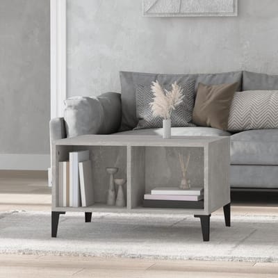Salontafel - Bijzettafel woonkamer - Industriële charme - Veel opbergruimte - 60 x 50 x 365 cm - Betongrijs