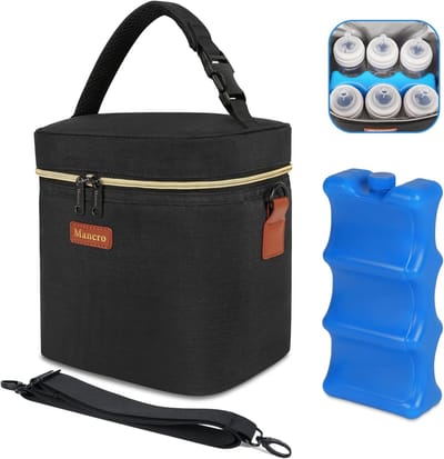 Koeltas voor Babyflessen met Ice Pack - Geïsoleerde Lunchtas voor Moedermelk en Drankjes - Compact en Praktisch