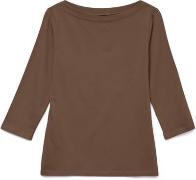 Vero Moda Panda Modal T-shirt Met 3/4 Mouw Bruin M Vrouw